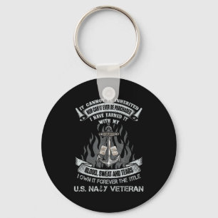 Own forever title us naval veteran sailor military key ring