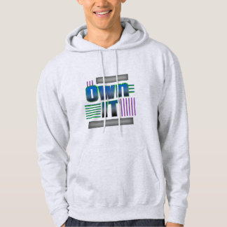 Own It Abstract Line Art Text Design Hoodie