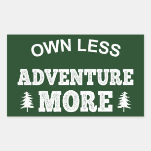 Own Less, Adventure More Rectangular Sticker