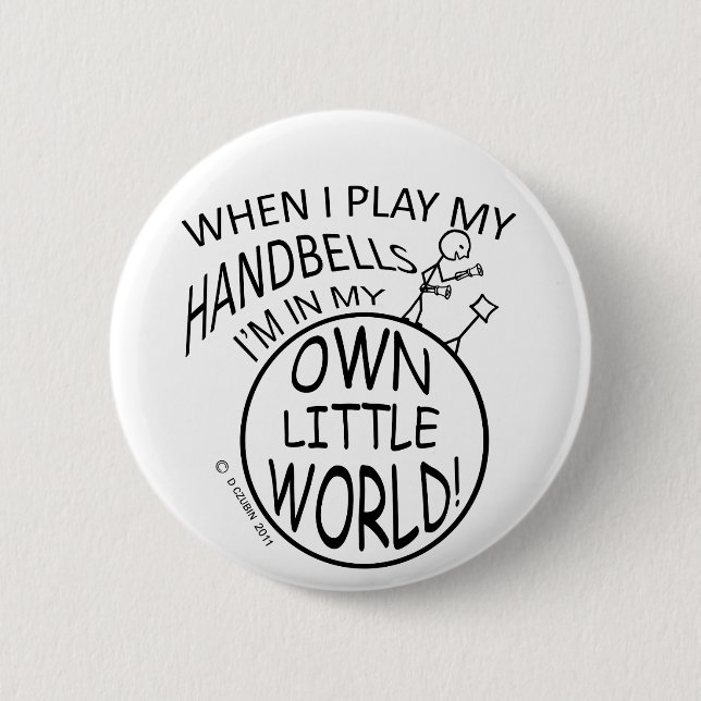 Own Little World Handbells 6 Cm Round Badge (Front)