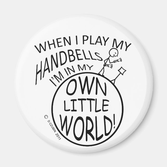 Own Little World Handbells Magnet (Front)