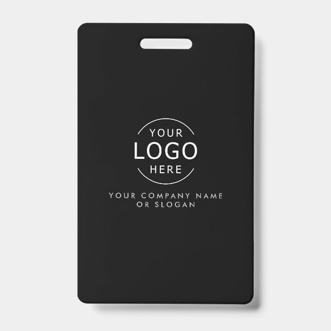 Own Logo Modern Chic Business Card with QR Code ID Badge (Front)