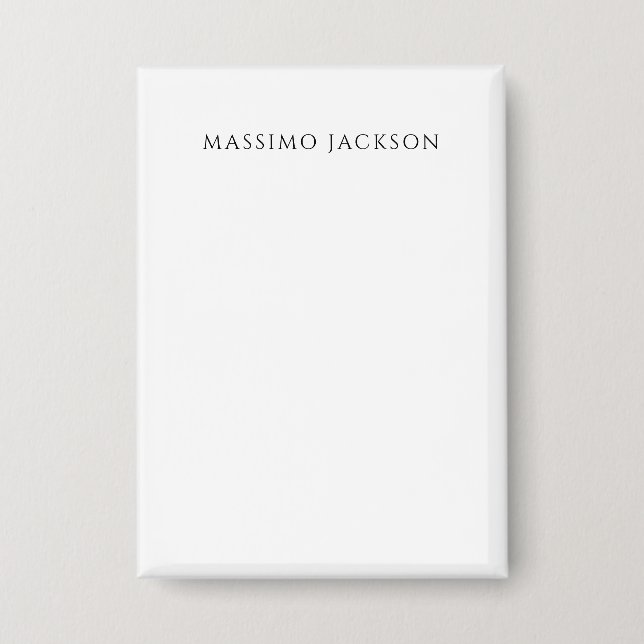 Own Name Calligraphy Chic Plain Simple Black White (Front)