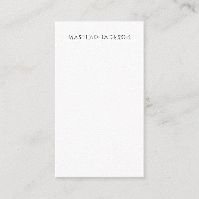 Own Name Calligraphy Chic Plain Simple Black White Enclosure Card (Front)