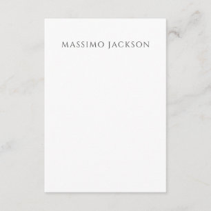 Own Name Calligraphy Chic Plain Simple Black White Enclosure Card