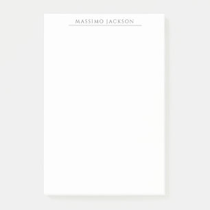 Own Name Calligraphy Chic Plain Simple Black White Post-it Notes