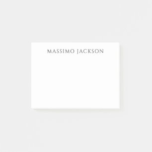Own Name Calligraphy Chic Plain Simple Black White Post-it Notes