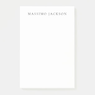Own Name Calligraphy Chic Plain Simple Black White Post-it Notes