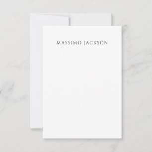 Own Name Calligraphy Chic Plain Simple Black White RSVP Card