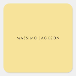 Own Name Calligraphy Chic Plain Simple Jasmine Square Sticker