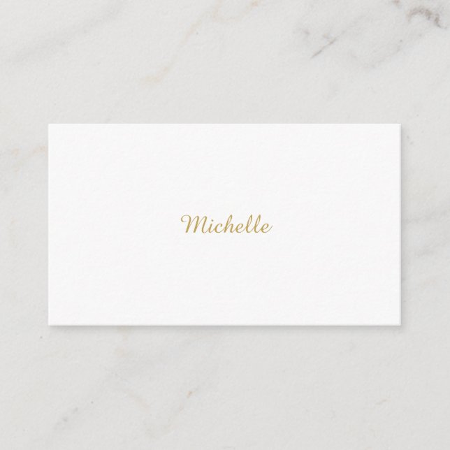 Own Name Creative Trendy Gold Colour Script Enclosure Card (Front)
