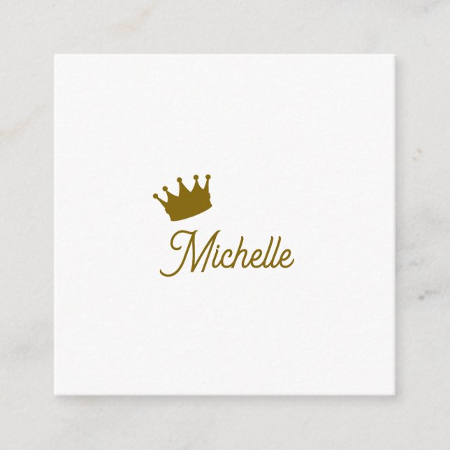 Own Name Creative Trendy Gold Colour Script Enclosure Card (Front)