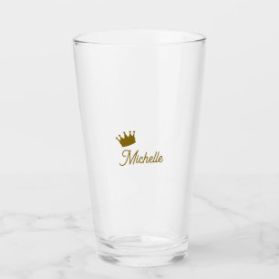Own Name Creative Trendy Gold Colour Script Glass