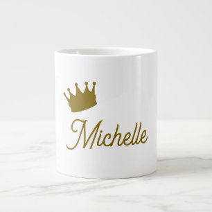 Own Name Creative Trendy Gold Colour Script Large Coffee Mug
