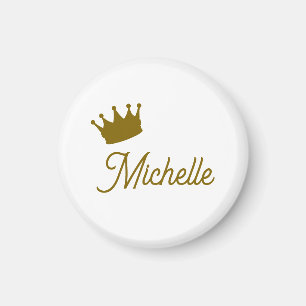 Own Name Creative Trendy Gold Colour Script Magnet