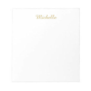 Own Name Creative Trendy Gold Colour Script Notepad