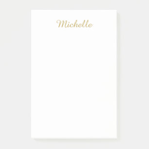 Own Name Creative Trendy Gold Colour Script Post-it Notes