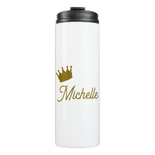 Own Name Creative Trendy Gold Colour Script Thermal Tumbler