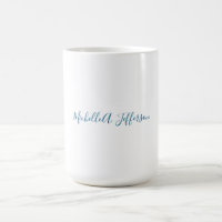 Own Name Creative Trendy White Ocean Blue