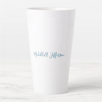 Own Name Creative Trendy White Ocean Blue