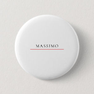 Own Name Decorative Chic Plain Simple Black White 6 Cm Round Badge
