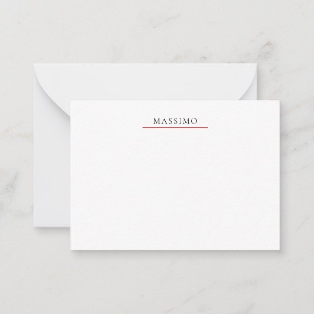 Own Name Decorative Chic Plain Simple Black White Card (Front)
