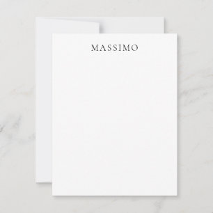 Own Name Decorative Chic Plain Simple Black White Card