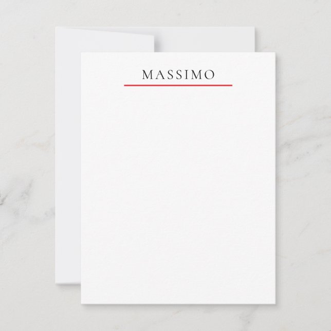 Own Name Decorative Chic Plain Simple Black White Card (Front)