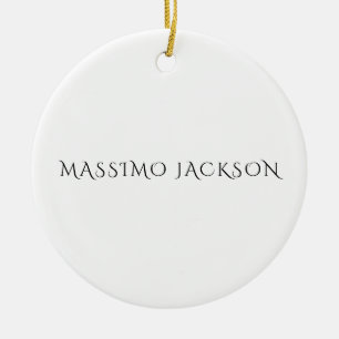 Own Name Decorative Chic Plain Simple Black White Ceramic Tree Decoration