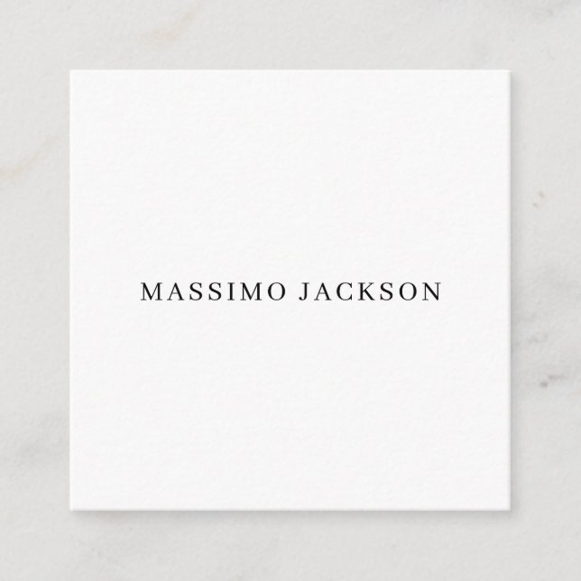 Own Name Decorative Chic Plain Simple Black White Enclosure Card (Front)