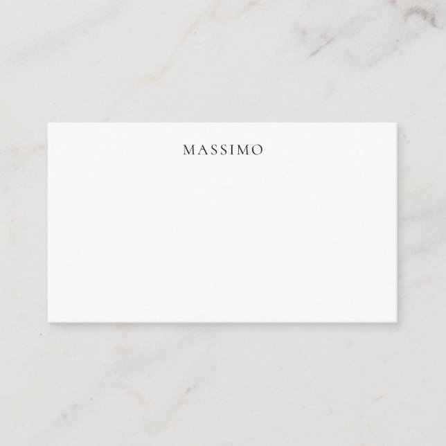 Own Name Decorative Chic Plain Simple Black White Enclosure Card (Front)