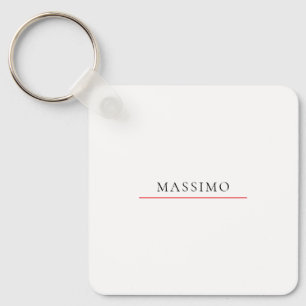 Own Name Decorative Chic Plain Simple Black White Key Ring