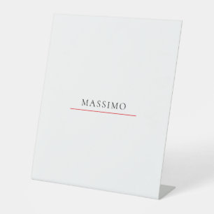 Own Name Decorative Chic Plain Simple Black White Pedestal Sign