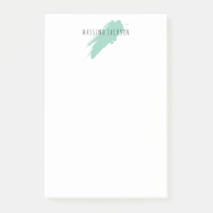 Own Name Decorative Chic Plain Simple Blue White Post-it Notes