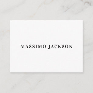 Own Name Decorative Minimalist Plain Black White Enclosure Card