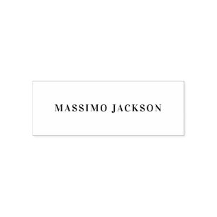 Own Name Decorative Minimalist Plain Black White Self-inking Stamp