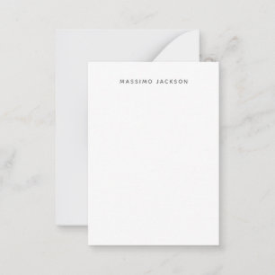 Own Name Minimalist Modern Plain Black White Card