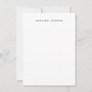 Own Name Minimalist Modern Plain Black White Card