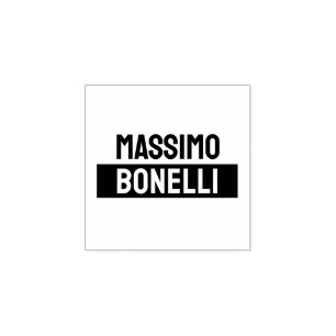 Own Name Minimalist Modern Plain Black White Rubber Stamp