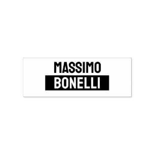 Own Name Minimalist Modern Plain Black White Self-inking Stamp