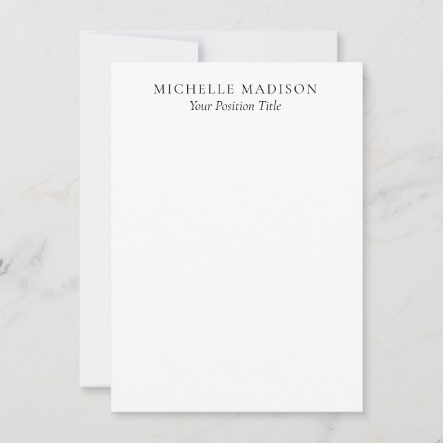 Own Name Mode Trendy Minimalist Professional Plain Card (Front)