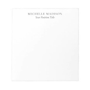 Own Name Mode Trendy Minimalist Professional Plain Notepad