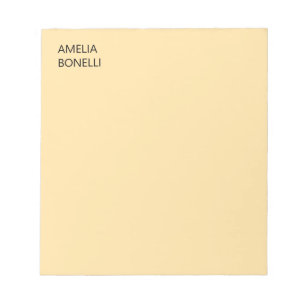 Own Name Modern Minimal Professional Plain Beige Notepad