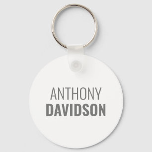 Own Name Modern Minimalist Elegant Professional Key Ring