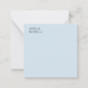 Own Name Modern Minimalist Professional Plain Blue Card