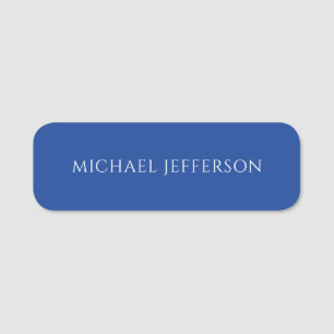 Own Name Plain Blue Colour Personalised Custom Tag