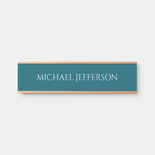 Own Name Plain Dark Teal Colour Personalised Custo Door Sign