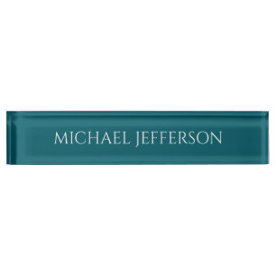 Own Name Plain Dark Teal Colour Personalised Custo Nameplate