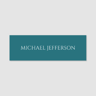 Own Name Plain Dark Teal Colour Personalised Custo Tag