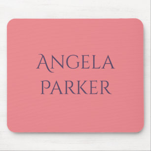 Own Name Plain Simple Pink Professional Modern Mouse Pad